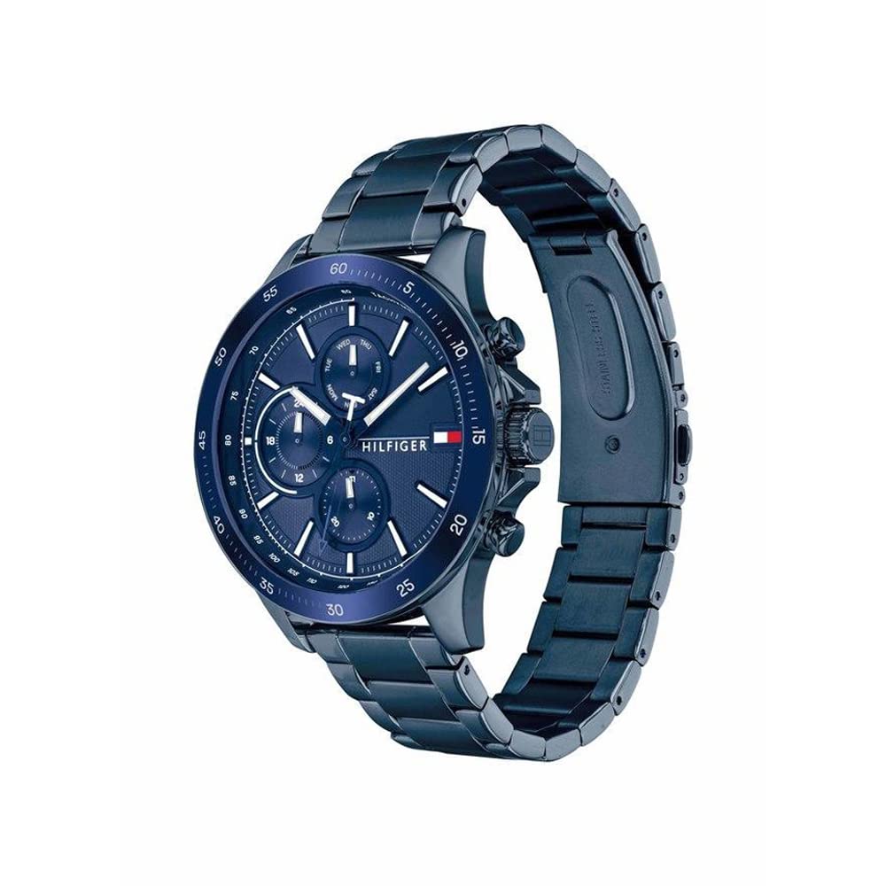 Tommy Hilfiger Brand Mens Navy Dial Metallic Multi-Function Watch (WNCTH1791720, Not assigned, Not assigned)