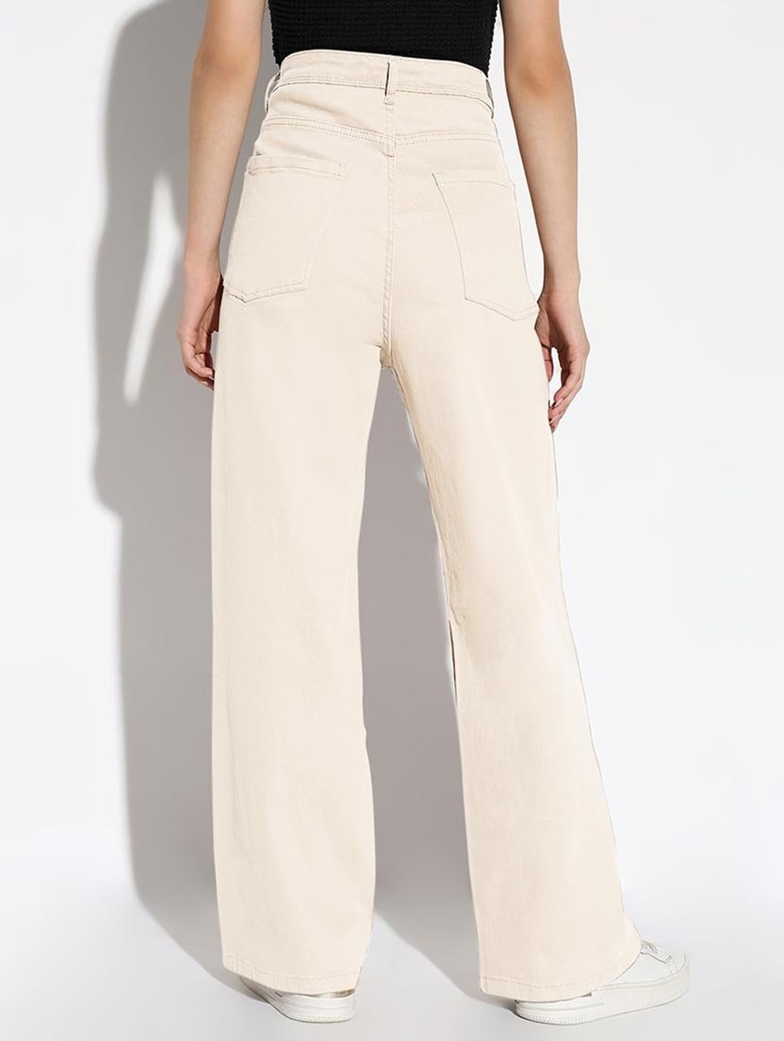 ADBUCKS Flared Jeans for Women High Waisted Bell Bottom Trendy Stretchy Flare Jeans (in, Numeric, 38, Beige)