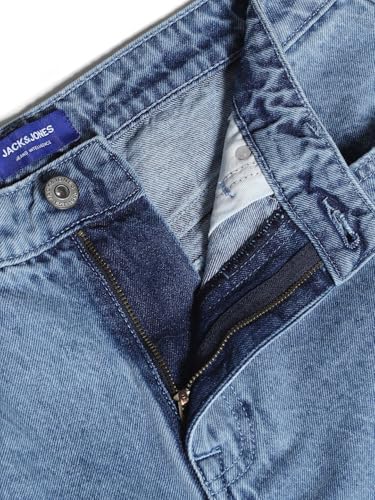 Jack & Jones Men's Blue High Rise Loose Fit Jeans
