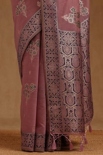 Soch Womens Lavender Chanderi Zari Woven Designs Saree