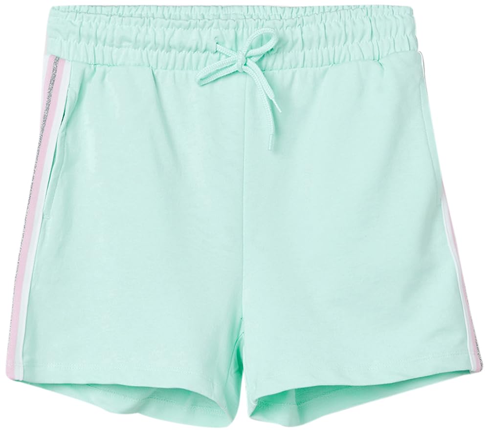 Max Girls Side Paneled Shorts,Aqua,8-9Y
