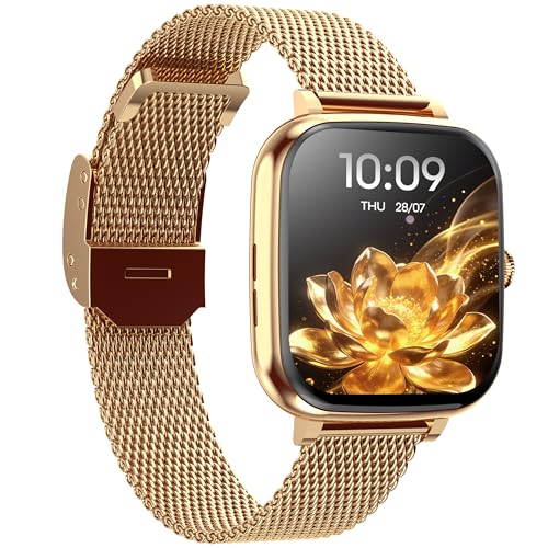 Fastrack Noir Rizz Women Smartwatch with 1.72" inch Ultra HD Display,Womens Health,AI Watchface & AI Chat,Functional Crown,24/7 Health Suite,BT Calling,IP68,Additional Silicone Strap,Games- Rose Gold