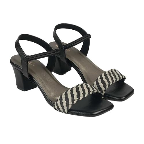 tresmode Cescross Women's Black Dress Block Heel Sandals in Size 8 UK / 41 EU