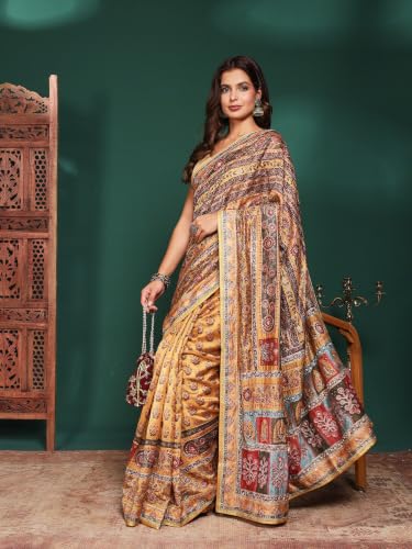 Meena Bazaar Women's Art Silk Saree | Elegant Designer Silk Saree | Soft Lightweight Traditional Ethnic Saree for Wedding, Festival, Party & Special Occasions