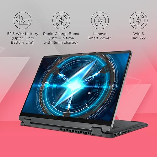 Lenovo IdeaPad Flex 5 AMD Ryzen 5 5625U (16GB RAM/512GB SSD/14 (35.5cm)/WUXGA IPS/Windows 11/Office Home 2024/Lenovo Digital Pen/1Yr ADP/Grey/1.5Kg), 82XX00G4IN Convertible Laptop