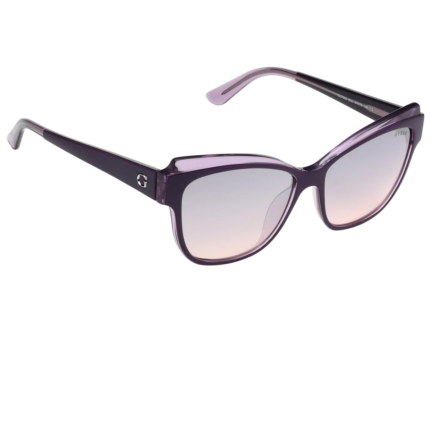 Guess Women's GU759283U Sunglasses, Color: Violet/Other/Bordeaux Mirror, Size: 57