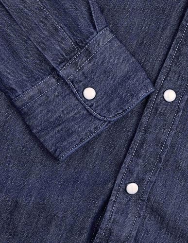 U.S. Polo Assn. Denim Co. Men's Solid Slim Fit Shirt (UDSHT1926_Dark Indigo