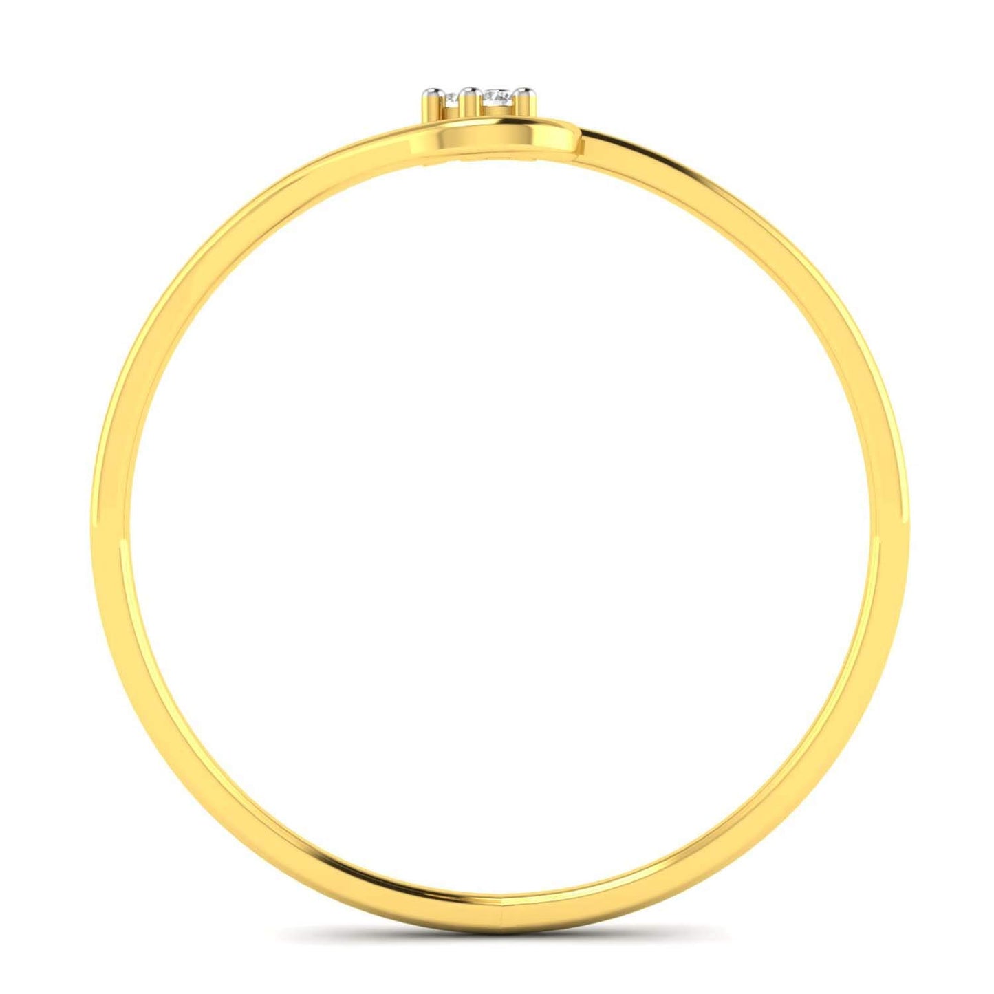 Avsar 18KT Yellow Gold and American Diamond Ring for Women