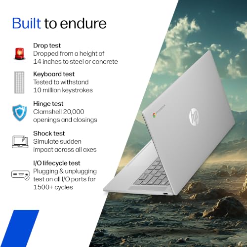 HP Chromebook 14, MediaTek Kompanio 540 (4GB LPDDR5, 128GB UFS) HD, Anti-Glare, Micro-Edge, 14''/35.6cm, ChromeOS, 100 GB Google One(1yr), Modern Gray,1.35kg, nm0004MU, HD Camera w/Shutter Laptop