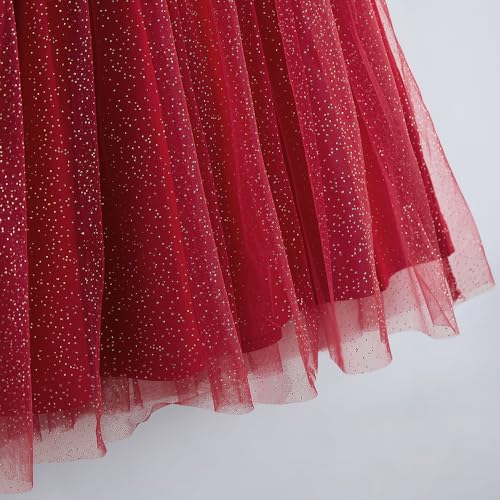 Hopscotch Girls Glittery Bow Applique Dress in Red Color for Age (2-3 Years)