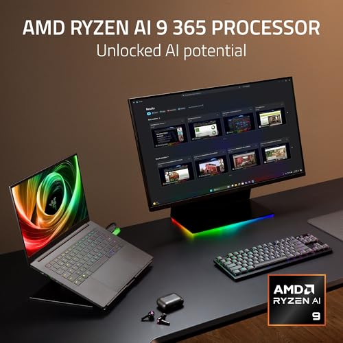 Razer Blade 14 (2025) Gaming Laptop: NVIDIA GeForce RTX 5060 - AMD Ryzen AI 9 365 CPU - 3K 120Hz OLED Display - 16GB LPDDR5X RAM - 1TB SSD - Thin & Lightweight - Chroma RGB - Windows - Black
