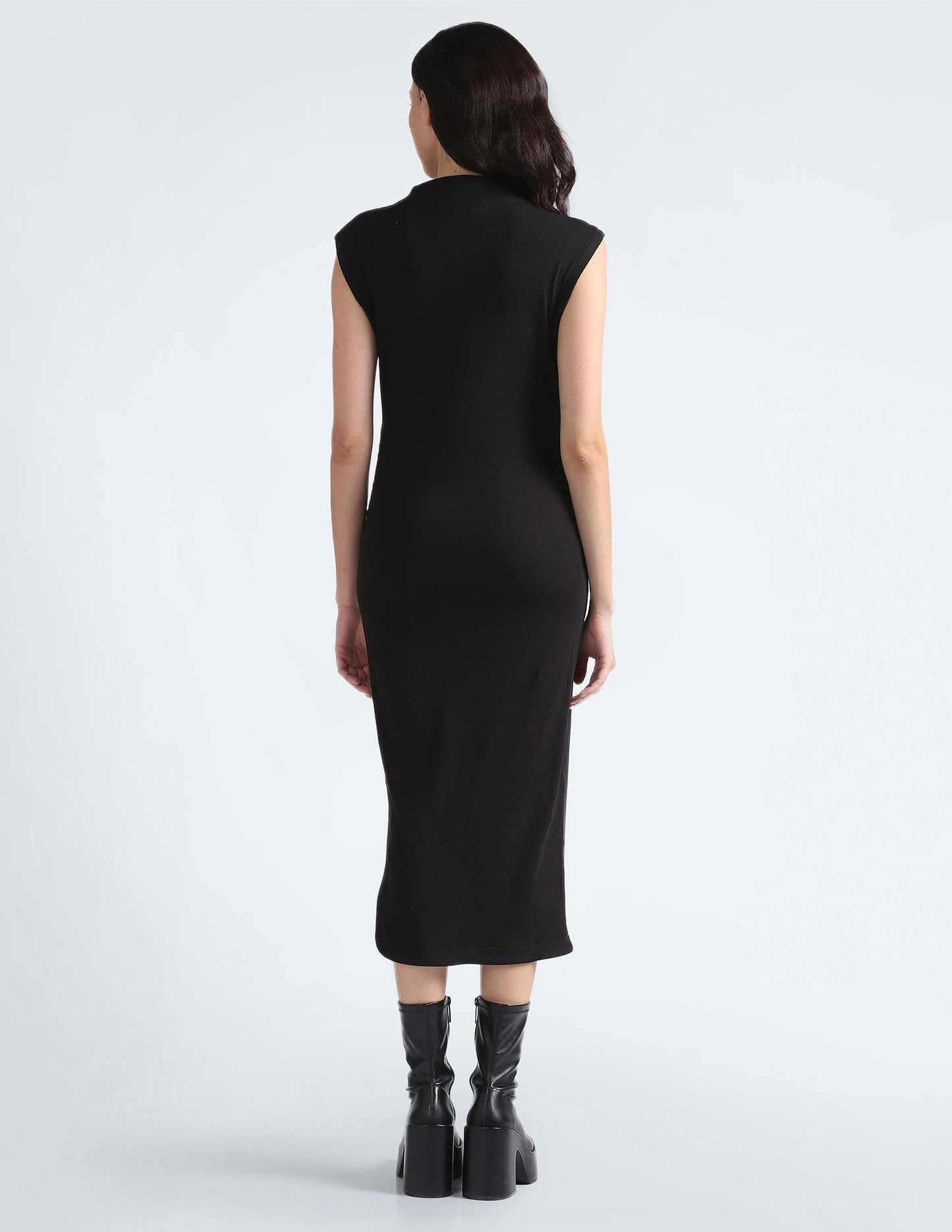 Calvin Klein Cotton Blend Black Patch On Women Dress (J221396BEH) - Size XL