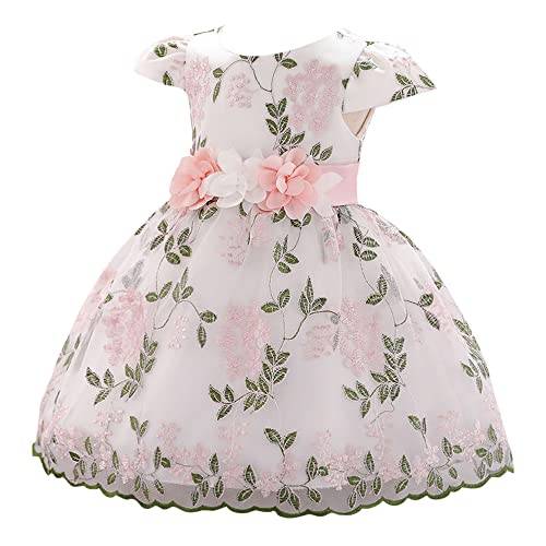 Hopscotch Girls Floral Applique Party Dress In Peach Color for Ages 2-3 Years