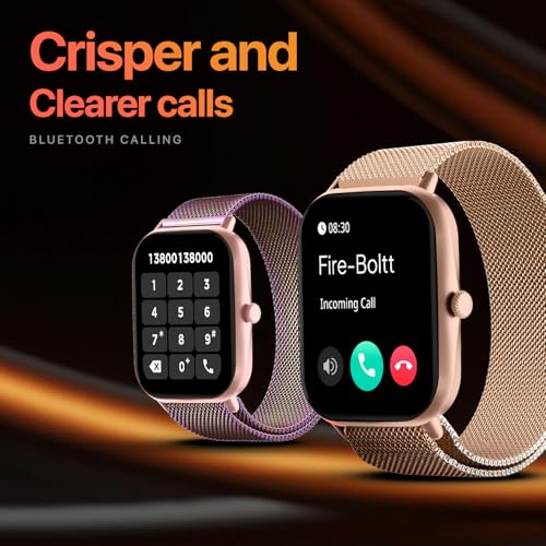 Fire-Boltt Ninja Call Pro Max 51.05mm (2.01 inch) Display Smart Watch, Bluetooth Calling, 120+ Sports Modes, Health Suite, Voice Assistance (Gold SS)