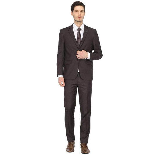 Van Heusen Men's Notch Lapel Slim fit Suit Jacket (VHSU1M76916_Brown_38)