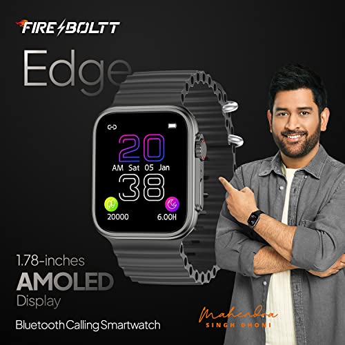 Fire-Boltt Edge 1.78" AMOLED Bluetooth Calling Smart Watch with AI Voice Assistant, Gaming, 110+ Sports Mode & Health Suite, Rotating Crown Button, 368 * 448 Pixel High Resolution