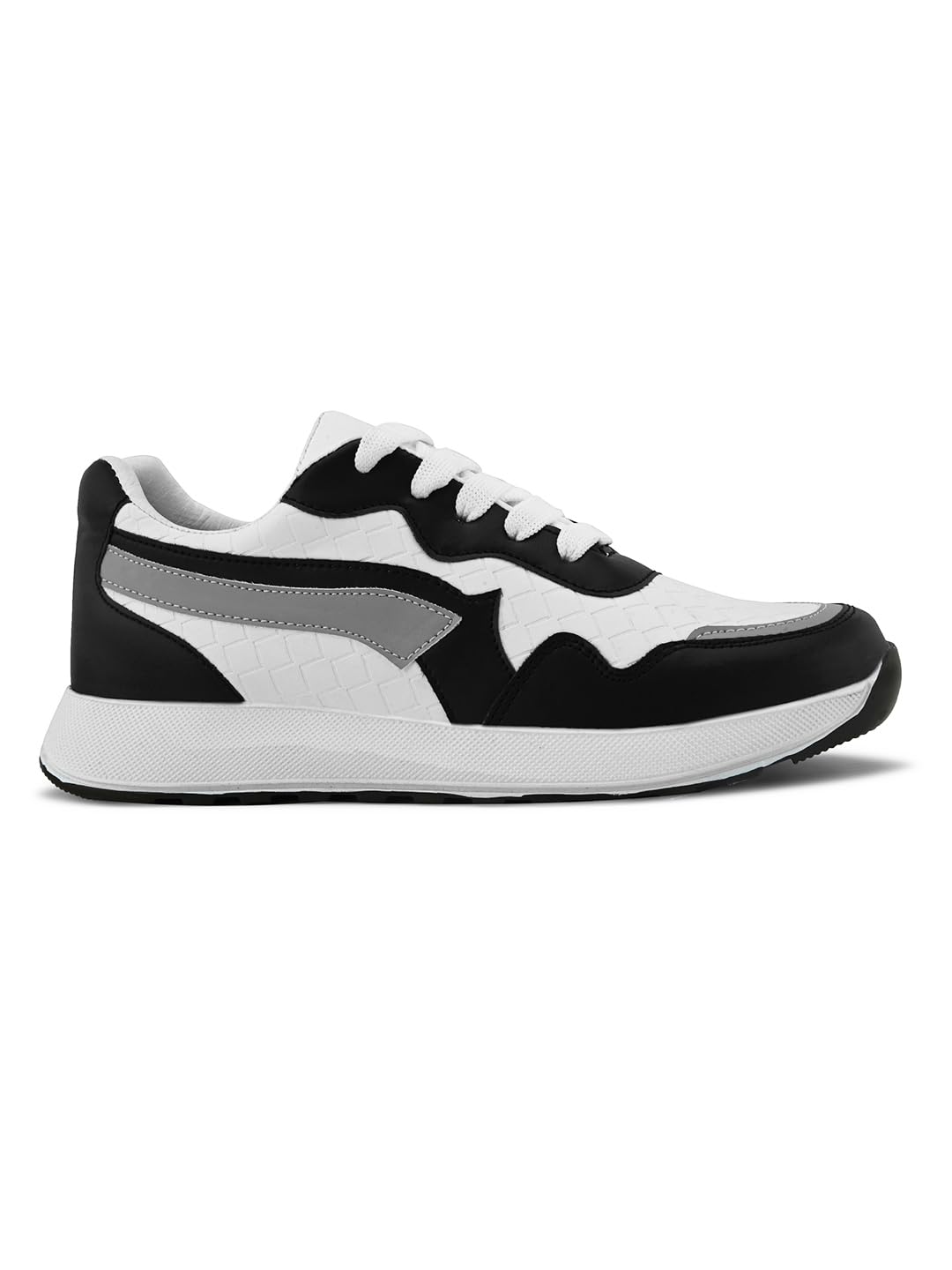 XE Looks Women's Black Sneakers | Trendy Textured Design with Lace-Up Closure | Lightweight & Stylish Sneaker Shoes For Girls & Women