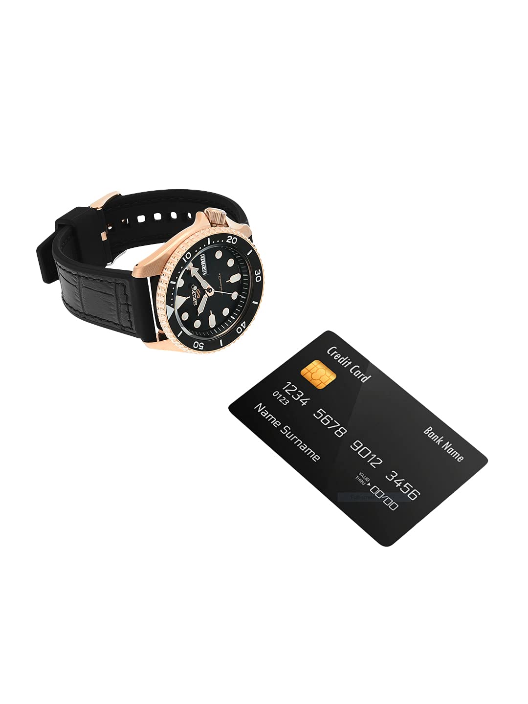 Seiko Silicone Analog Black Dial Men Watch-Srpd76K1, Black Band