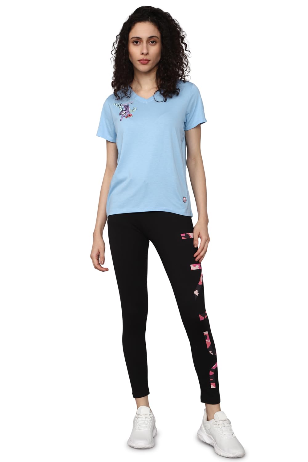 Allen Solly Women's Regular Fit T-Shirts (AHVNCRGFN07390_Blue