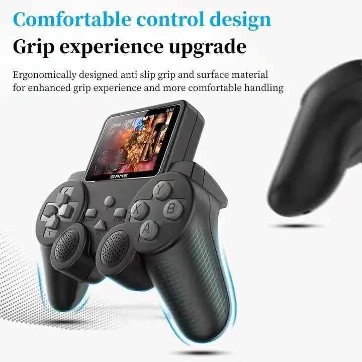 New World S10 Handheld Game Console,Classic Retro Video Gaming Player Colorful LCD Screen USB Rechargeable Portable Game Console with 520 in 1 Classic Old Games Best Toy Gift for Kids- Black