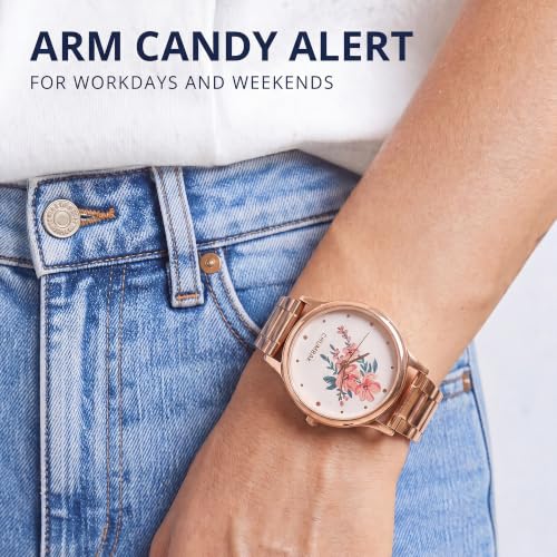 TEAL BY CHUMBAK Round Dial Analog Hand Watch for Women, Gifts for Women/Girls/Ladies, Stylish Fashion Watch for Casual/Work