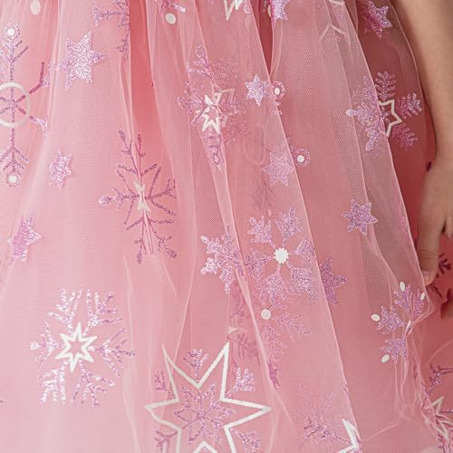 Hopscotch Girls Sleeveless All Over Print Peach Party Dresses for Age (3-4 Years)