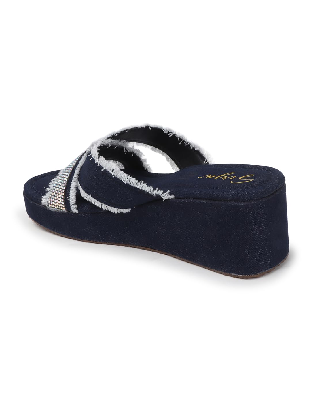 SVYA, Women heel sandal comfortable perfect for casual days with a touch of glam for Girls. (Blue, UK Footwear Size System, Adult, Women, Numeric, Medium, 8)