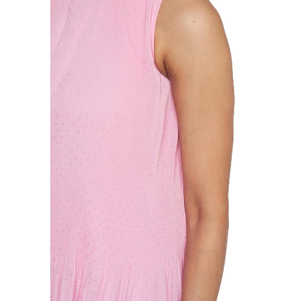 AND Women's Polyester Trapese Calf Length Dress (FW22AJ043DRPL_Pink_S)