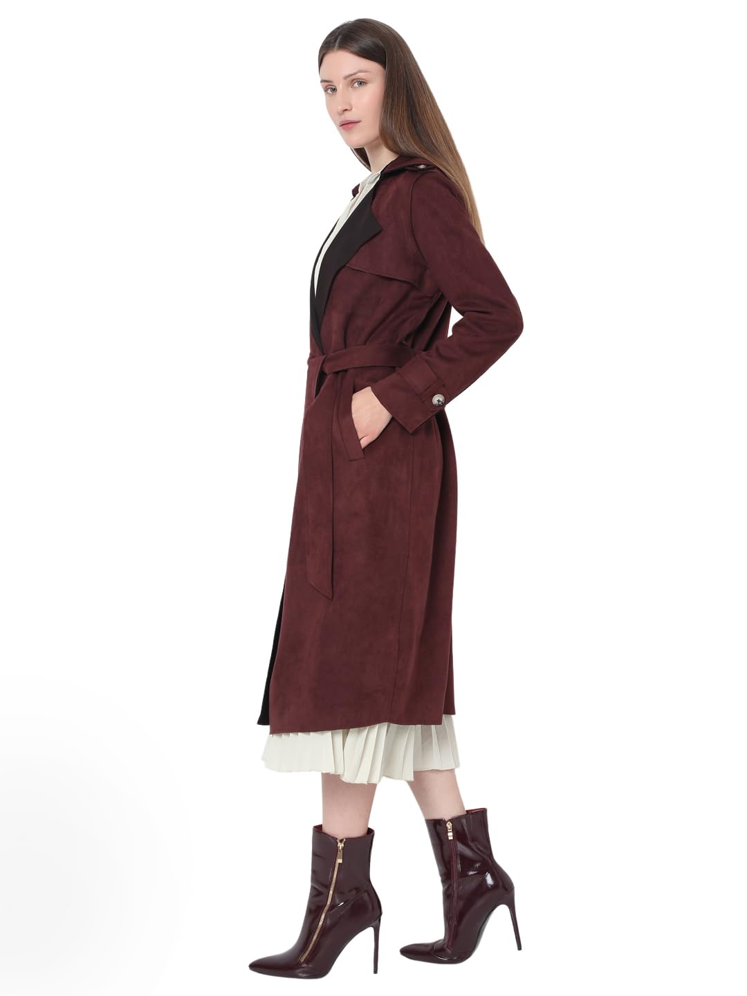 VERO MODA Women's Regular Fit Brown Coat