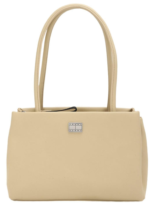 Tommy Hilfiger Solid Beige Pu Shoulder Bags