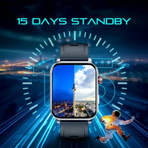 itel ICON-3 Smartwatch with Single chip BT Calling, 2.01" AMOLED Display, 500 Nits Brightness, Functional Crown, IP67 Waterproof, 170+ Watch Faces, 24Hr Health Monitor (Dark Chrome)