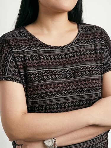 Max Women Printed T-Shirt (Black_L)