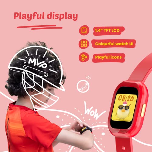 Noise Champ 2 Kids smart Watch with Habit Building (handwash, Brushing, etc), IP68 Waterproof, Activity Tracker, in-Built Games, School Mode. noisefit sync app, for Boys and Girls (Mickey Black)