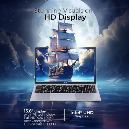 Acer Aspire 3 Intel Core i5-1334U Processor,Office 2024 + M365 Basic, (8GB DDR4 RAM/512GB SSD) with 39.62 cm (15.6") FHD LED-Backlit IPS Display/Win 11Home,A325-53, Pure Silver, 1.7KG