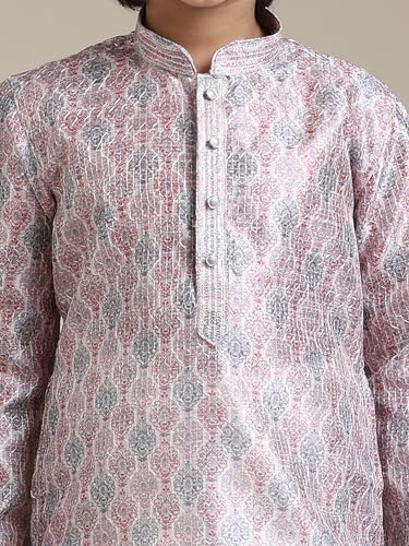Manyavar Boys Art Silk Printed Kurta Pyjama Set (2pcs)(4-5 years)