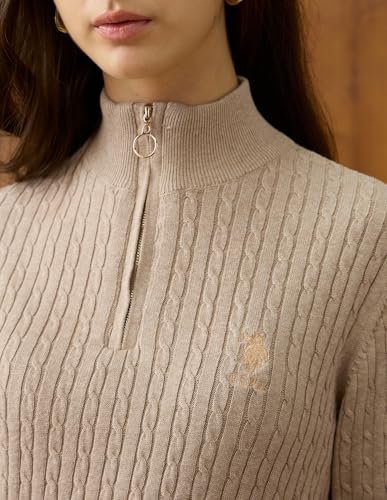 U.S. POLO ASSN. Cable Knit Regular Fit Sweater (UWAW25SWE160_White_XL)