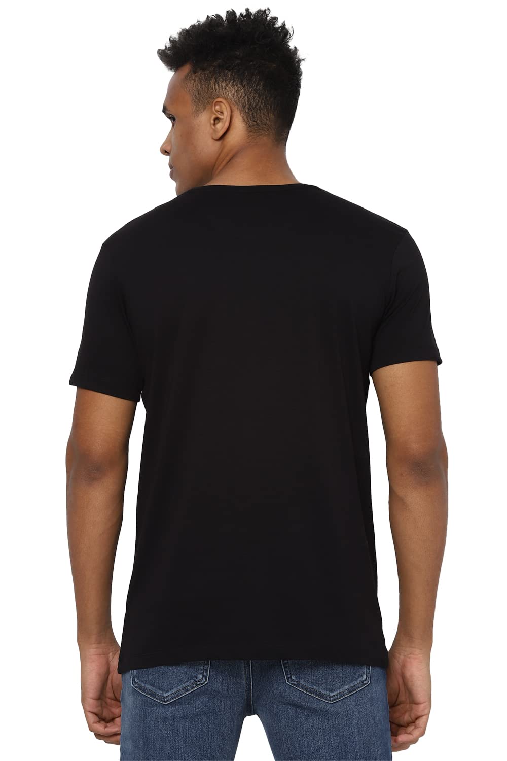 Allen Solly Men's Regular Fit T-Shirt (ALKCVSGF393116_Black_Large)