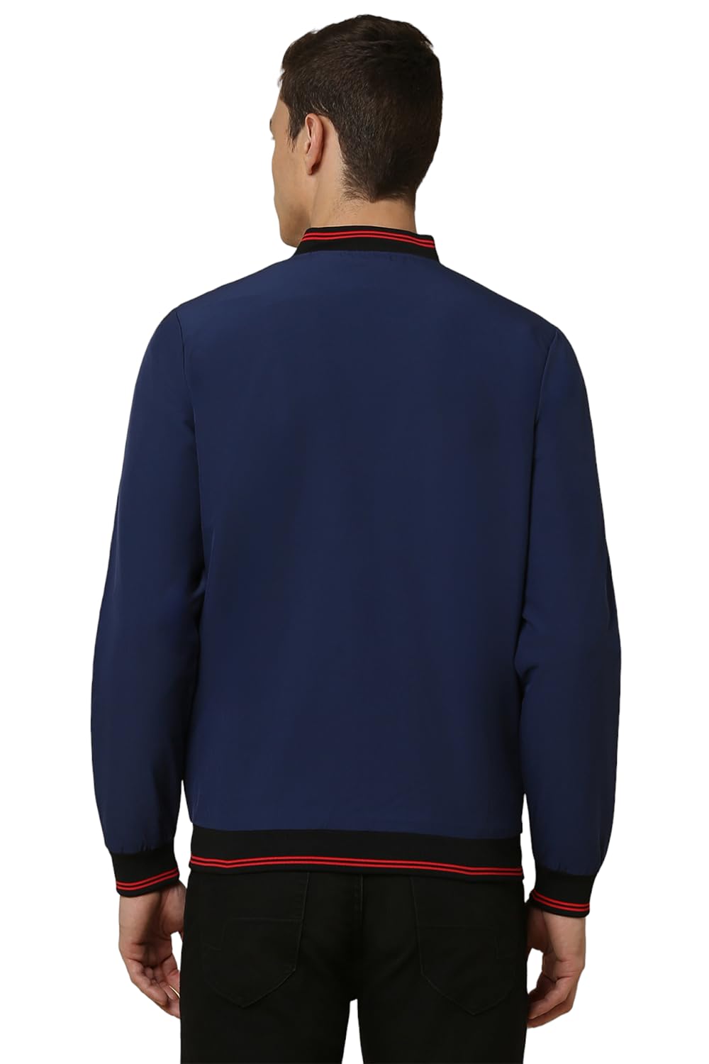 Allen Solly Men Navy Solid Full Sleeves Casual Jacket