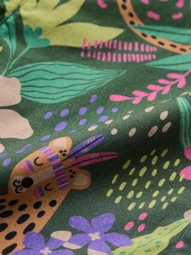 The Souled Store Rainforest Girls Short Sleeves Collared Neck Button Front Green All Over Printed Cotton Shirts (2-8 Yrs)