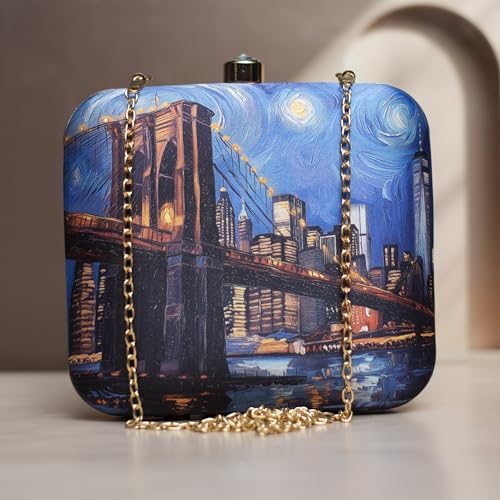 Artklim Night Scenery Printed MultiColor Clutch