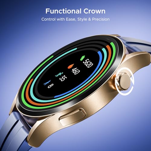 boAt Chrome Horizon, Premium Metal Body, Video Watch Faces, 1.51”(3.83cm) AMOLED Round Display, HRV & VO2 Max, Auto-Activity Detection, ASAP Charge, HRV Smartwatch for Men & Women (Royal Blue)