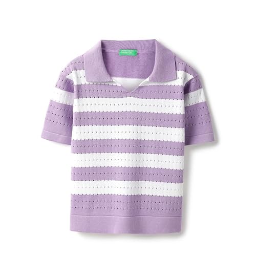 United Colors of Benetton Regular Fit Johny Collar Striped Pointelle Broad Polo T-Shirt