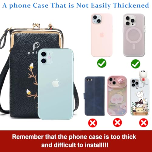 PALAY® Women Crossbody Phone Bags for Max 7.5'' Mobile Phone Holder Pocket Wallet PU Leather Sling Purse Wallet for Women Girls Mini Shoulder Bags with Multi Card Slots