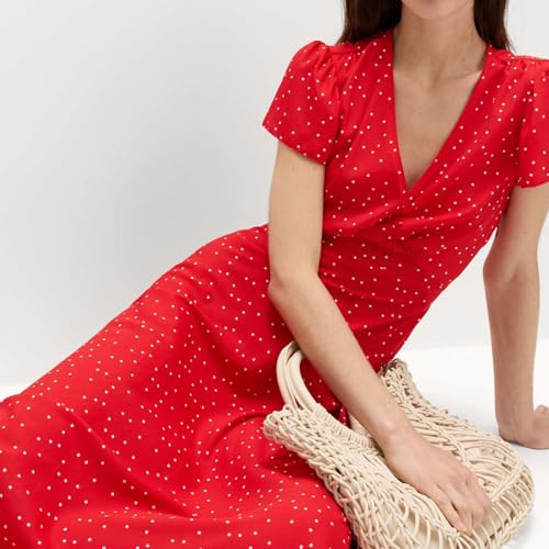 Marks & Spencer Printed Red Women Regular Fit Midi Dress