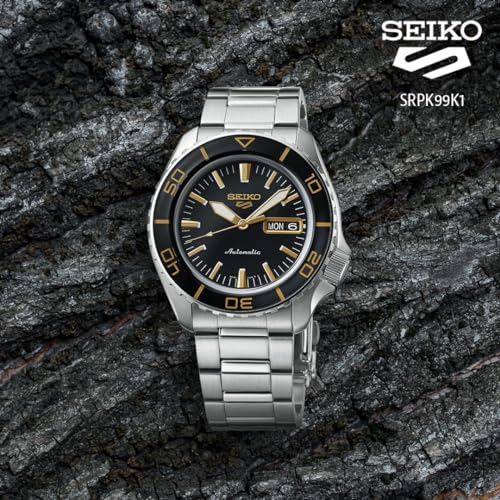 SEIKO Stainless Steel Analog Black Dial Men's Watch-Srpk99K1