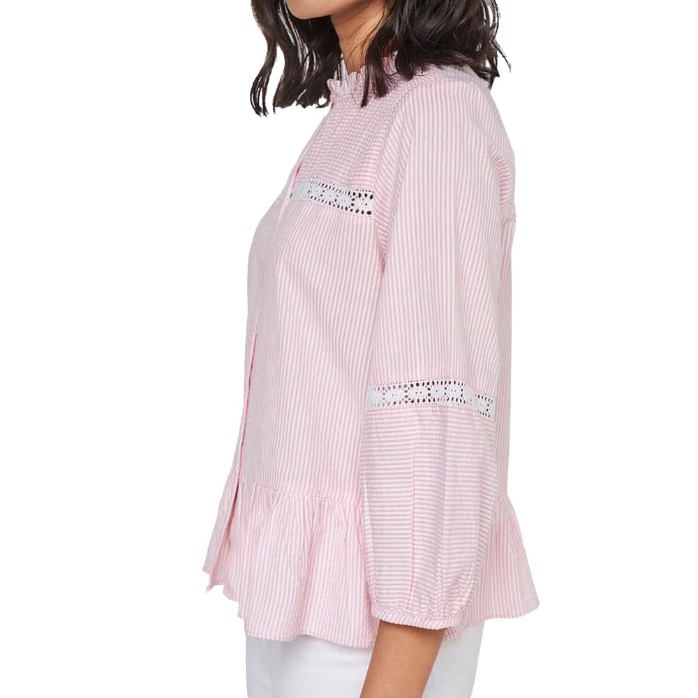 AND Women's Regular Shirt (SS22AG111TSS_Pink 16)