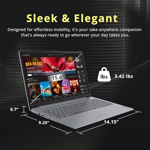 Lenovo IdeaPad Slim 3i 15.6" FHD Laptop, Intel Core i3-N305(8-Core), 8GB LPDDR5, 1.12TB Storage(128GB UFS+1TB Docking Station Set), UHD Graphics, Numeric Keypad, Fast Charge, WiFi 6, Win 11, Grey