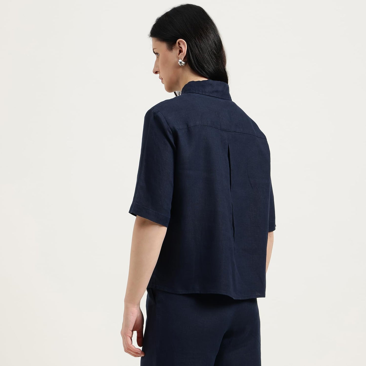 United Colors of Benetton Regular Fit Spread Collar Solid Shirt (Size : XS) - 26P5BML5QB75G016 Blue