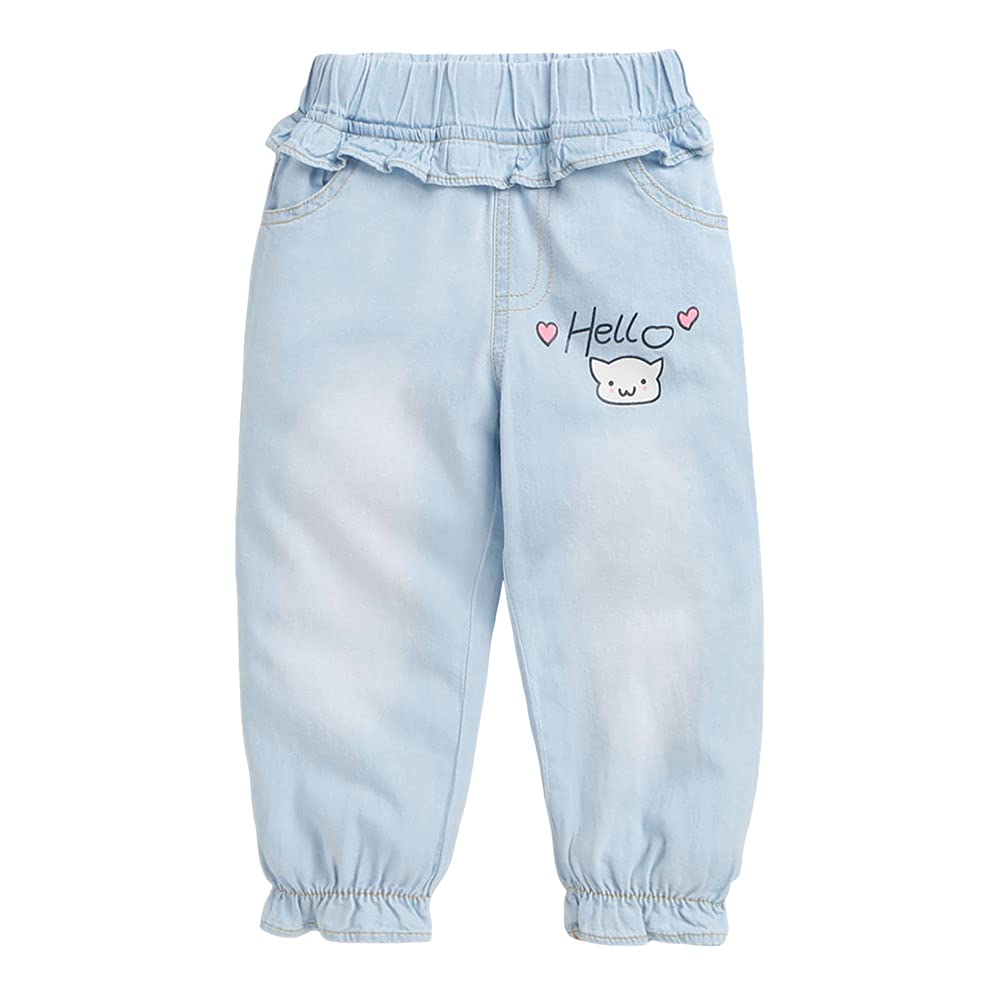 Hopscotch Girls Regular Fit Jeans in Blue Color For Ages (3-4 Years)