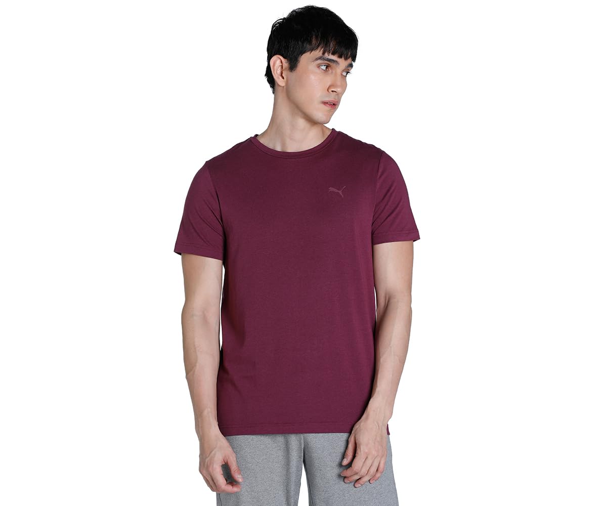 Puma Men, Premium Soft Touch Crew Tee, Grape Wine, S, (67651802)